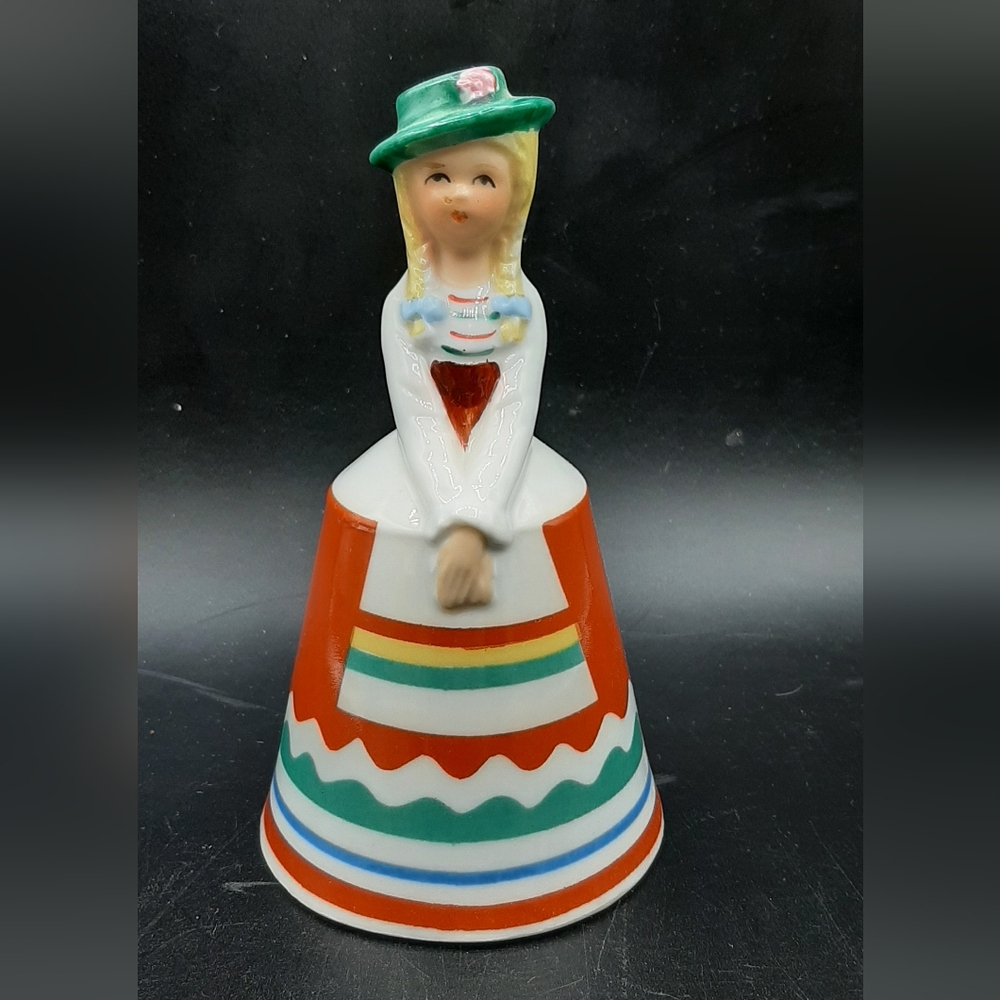 Vintage Schmid Bros German Girl Bells of the World 5 1/4" Tall Made in Japan